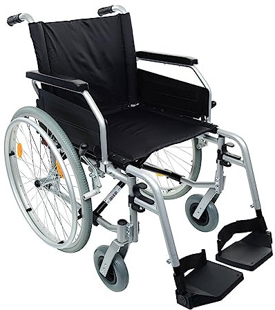 Leichtgewicht Rollstuhl Primus ML 2.0 - faltbarer Transportrollstuhl - Basic-Rollstuhl mit Steckachsensystem - Sitzbreite 43 cm
