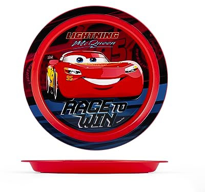 Lulabi Cars Assiette plate en polypropylène, 20,5 cm, rouge