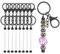 TOYMIS 8 Stück Perlen Schlüsselanhänger Stangen Perlen Rohlinge, Perlen Schlüsselanhänger DIY Set DIY Perlen Schlüsselanhänger Zubehör für Frauen Männer DIY-Bastelarbeiten (Schwarz)