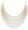 EVER FAITH Mehrschichtige klobige Halskette, Glitter Klar Gold-Ton Strass Wasserfall Mehrstrang Multi-Strand Ketten Statement Lätzchen Halskette lange Kette Modeschmuck