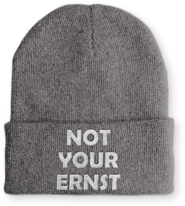 tshirtladen Not Your Ernst Statement Beanie Mütze mit Spruch, Farbe: Grau