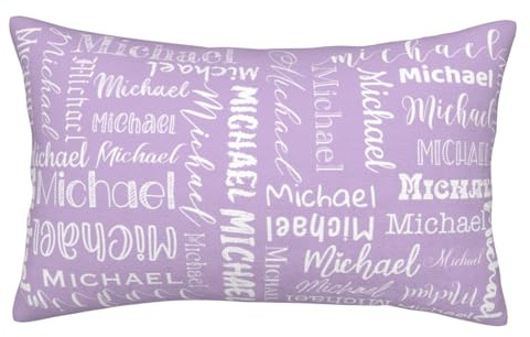 Ronuxon Custom Name Pillowcase Personalized Throw Pillow Cover with Name Pillow Cases for Mom from Daughter Son 16X24 Inch Name Pillow Case Two-Sides Printed Cushion Covers