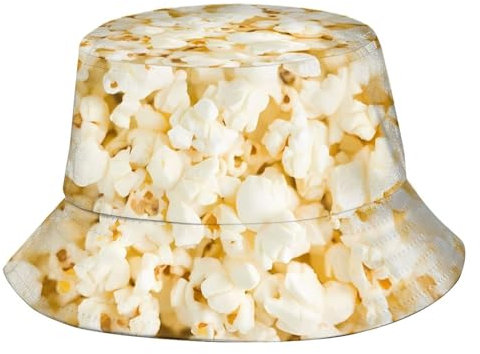 Food Pattern Bucket Hat Funny Sun Hat Fashion Fisherman Cap for Women Men, Popcorn, Einheitsgr��e