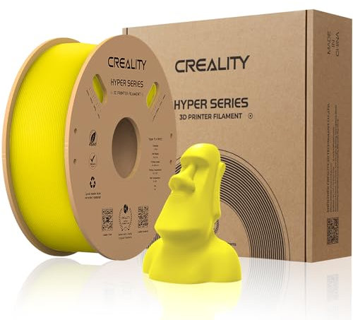 Creality offizielles 3D Drucker Filament, Hyper PLA High Speed Filament, 1.75mm 3D Druck Filament für Hochgeschwindigkeitsdruck, Maßgenauigkeit +/-0.02mm, 1kg/Spule - Gelb