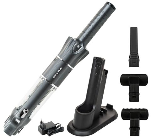 INVICTUS ONE 3.0-MYBO TV, Aspirateur à Main sans Fil 11 pièces-sans Sac-Ultra léger pour la Maison et la Voiture Silencieux Rechargeable-Puissant, Léger, Silencieux-Batterie Longue Durée, Noir