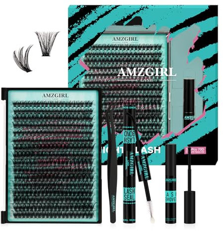 Lash Extension Kit 320Pcs,DIY Individual Lashes Clusters Kit,Lash Bond And Seal,Lash Remover For Eyelashes Extensions,Lash Applicator Tool For False Eyelash Cluster Kit At Home(70D,D-Mix10-16mmKit)