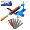 UrbanHomes Affilacoltelli Manuale Professionale, Affilatrice per Coltelli e Utensili, Sistema di Affilatura dei Coltelli, 8 Pietre Diamantate