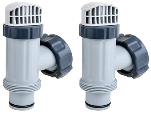 Lot de 2 valves de vidange de piscine - Pour piscine hors-sol - Robinet d'arrêt de piscine - Pompe de filtration - Accessoire de piscine - Valve d'arrêt - Pièces de rechange pour pompes de piscine