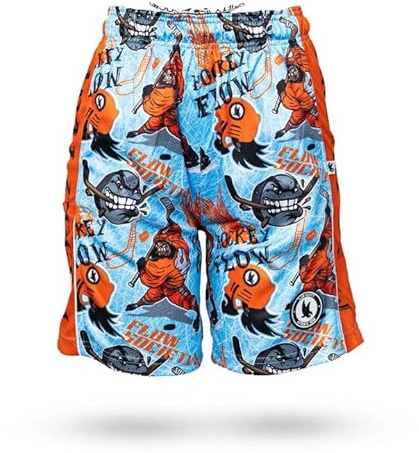 Flow Society Angry Hockey Puck Attack Boys Short - Lacrosse - Athletic - Football - Kids - Basketball - Baseball - Blue
