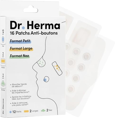Dr. Herma 16 unsichtbare Anti-Akne-Patches in verschiedenen Größen - Hydrocolloid-PickelPatches mit Salicylsäure und Teebaumöl - sichtbare Ergebnisse in 6–8 Stunden - Dermatologisch getestet
