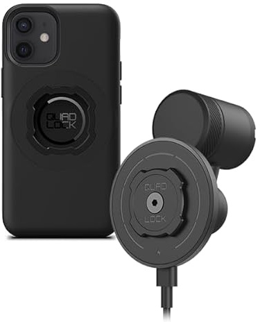 Quad Lock Vent Car Phone Holder Kit with MAG Wireless Charging Head V2 and MAG Phone Case for iPhone 12 Mini