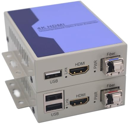 4K HDMI Extenders over Fiber optic with KVM USB 2x10G SFP Transceivers Uncompressed No delay LC Singlemode fiber up 10Km A pair