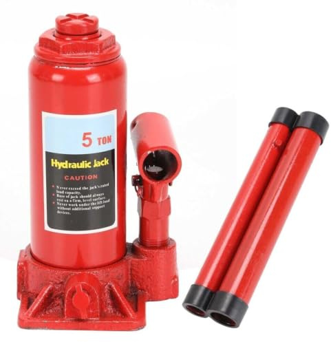 5 Tonne Hydraulic Bottle Jack | Heavy Duty Portable Compact Car Jack for Cars Van Truck Caravan Trailers Repairs And Maintenance