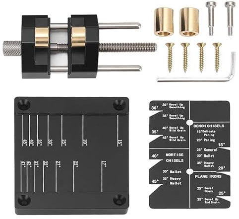 Chisels Sharpening Kit, Honing Guide System, Woodworking Chisels and Planes, Aluminum Alloy Honing Guide Sharpening Angle Fixture Gauge, Chisel Sharpener Guide Holder for 5/32 to 3 Chisels
