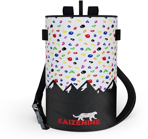KAIZENINE Kreidebeutel für Klettern, Bouldern, Kreide, Kletterer, Griffkraft, Fitnessstudio, Gewichtheben, KAIZENINE Climber Kreidebeutel