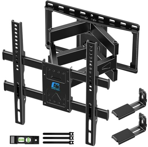 HOME VISION TV Wall Mount for 32-65 Inch TV with Soundbar Bracket, Full Motion TV Mount with Articulating Dual Arms, Swivel and Tilt, TV Bracket Fits 8 12 16 Stud, Max VESA 400X400mm, Up to 132lbs