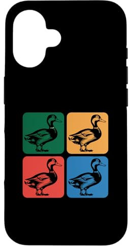 Hülle für iPhone 16 Love Docks bedeutet Retro Four Ducks Blocks Ich liebe Enten