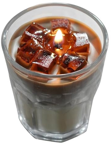 Eiskaffee-Kerze, stark duftende Kaffeekerzen | Sojawachskerze,Eiskaffee-Kerzenmischung mit Latte-Duft und ätherischen Ölen, dekorative Tassenkerze für Kaffeeliebhaber