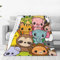 ASKFNASDKMFN Flanelldecke mit Cartoon-Tieren, für Kinderbett, 125 x 150 cm