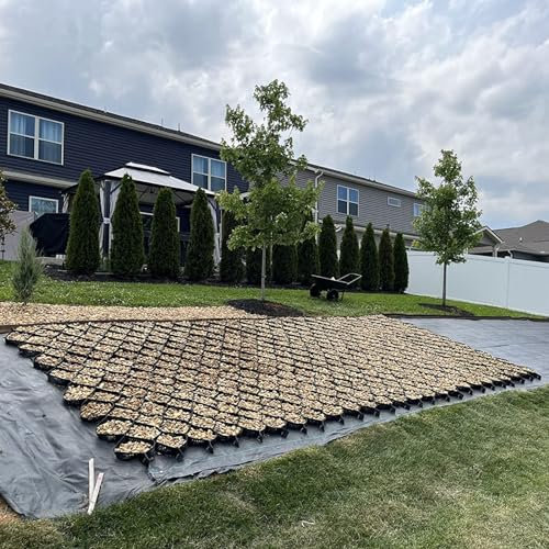 Rejilla de base de RV resistente para rellenar guijarros, piedras pequeñas y grava, rejilla de plástico plegable para césped, pasarelas y paisajismo, rejilla de suelo permeable de alta calidad para