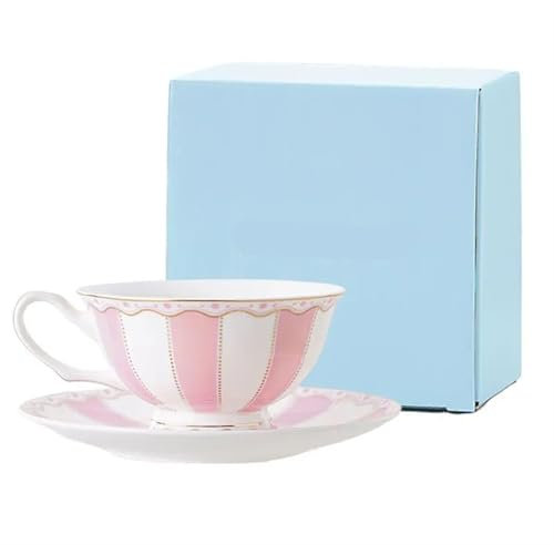 Porzellan-Teeservice Phnom Penh Knochen Porzellan Kaffeetasse Haushalt Küche Keramik Tasse Und Teller Set Nachmittagstee Tasse Und Teller Tee-Set(Pink)