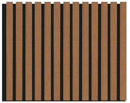 Panneaux décoratifs acoustiques pour murs, panneaux muraux design effet bois, panneaux sonores pour plafond 60 x 275 cm (1,65 m²) (teck)