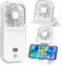 Dealswin Mini Ventilador de Mano Portatil USB Ventoinha Portátil Pequeño de 4 Velocidades Ventilador Recargable Plegable Ventiladors Escritorio Fan para Oficina Hogar Viajes (Blanco)