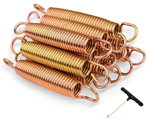 UROVIBOSCR Trampolin Federn für CalmMax, Skywalker, BCAN, 12 Stück Edelstahl-Ersatzfedern (goldfarben, 14cm)