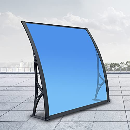 ZXFDMSWJ Pensilina Blu per Veranda, per facciate di Case, pensilina Curva in Acciaio Rinforzato in plastica per finestre e Porte, Tenda da Sole per Porte e finestre, Riparo dalla Pioggia con copertur