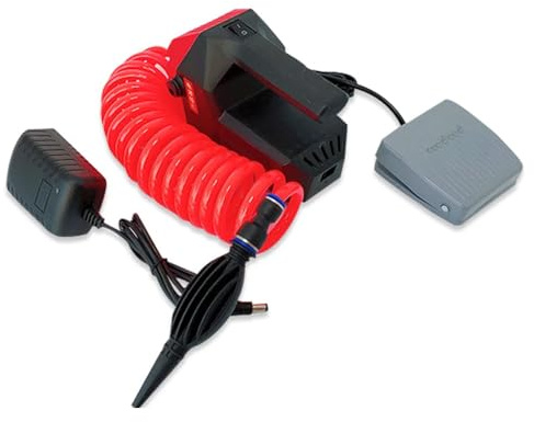 LeTkingok 12V-220V Elektrische Airbag Luftpumpe, Stoßfester Füllluftballon, Basketball Inflator, Mehrzweck, mit Pedal
