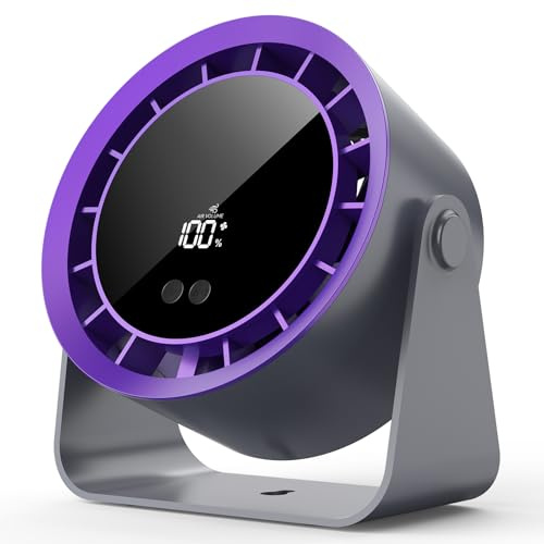 Ventilatore da Tavolo,3600 mAh Mini Ventilatore Portatile Silenzioso Ricaricabile USB con 100 Velocità,Angolo Regolabile a 105°,Display LED,Ventilatori da Scrivania per Camera,Soggiorno,Cucina,Ufficio