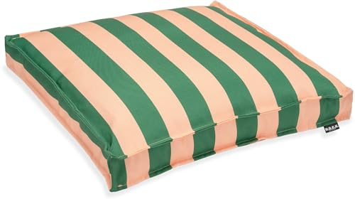 H.O.C.K. Riviera Stripe Outdoor Sitzkissen – Wetterfeste Stuhlkissen mit Blockstreifen – UV-Beständig, Wasser- & Schmutzabweisend – Handmade in Germany (Green Rosé, 50x50x5cm)