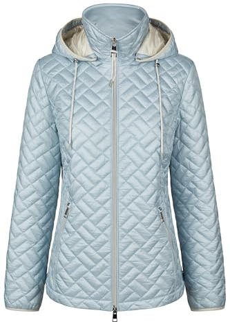 BARBARA LEBEK Steppjacke Damen mit abnehmbarer Kapuze, leichte Übergangsjacke oder Frühlingsjacke mit abnehmbarer Kapuze