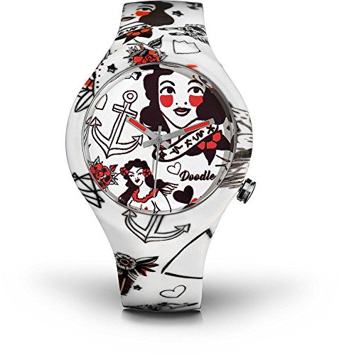 Doodle Armbanduhr Tattoo Moodwerk DOTA003 mit Silikonarmband