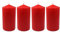 Ebersbacher Kerzen 4er Pack Stumpenkerze rot, (Ø x H) ca. 80 x 150 mm, 4 Stück