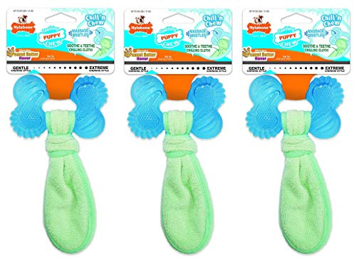 Nylabone Teething Puppy Chill'n Chew Peanut Butter Toy Dogs & Puppies - 3 Pack
