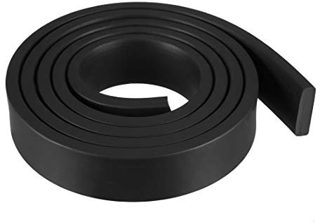 sourcing map Bande Étanchéité Solide Rectangle Caoutchouc 20mm Large 5mm Épais 1 Mètre Long Noir