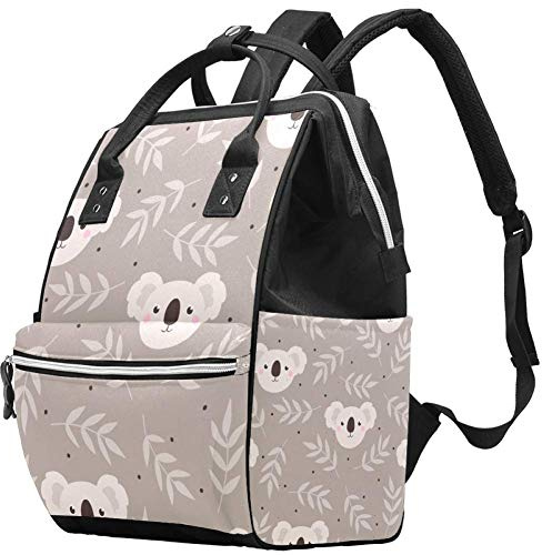Süße Koala Wickeltasche, große Kapazität, Handtaschen, Canvas, Schulter-Rucksack, Wickeltasche für Babypflege
