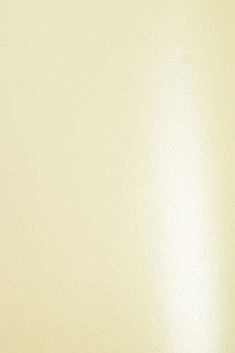 Netuno 10x Bastelpapier Perlmutt Creme DIN A4 21 x 29,7 cm 120g Aster Metallic Cream Effektpapier Glanzpapier farbig glänzend bedruckbar für Einladungen Hochzeit Geburtstag Weihnachten Taufe