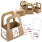Logbuch-Verlag 5 kleine Danke Geschenkkörbchen Kraftpapier Korb mit Henkel Dankeschön Aufkleber Verpackung für Dankesgeschenke Kunden Mitarbeiter