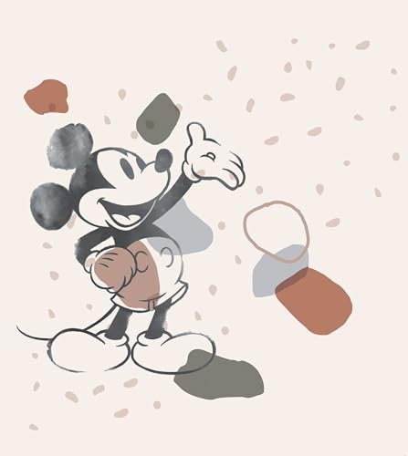 Komar Disney Vlies Fototapete - Mickey Organic Shapes - Größe: 250 x 280 cm (Breite x Höhe) - Kindertapete, Tapete, Kinderzimmer, Tapete - IADX5-045