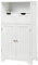 COSTWAY Bathroom Floor Cabinet, Wooden Free Standing Storage Cupboard with Adjustable Shelf, 2 Drawers and Doors, Home Living Room Hallway Organiser Unit (White)