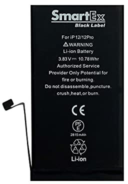 Smartex® Black Label Batterie Compatible avec iPhone 12/12 Pro - 2815 mAh | Garantie 2 Ans