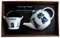 crackinchina Blue Cartoon Dogs 1 Cup teapot with Small Used Teabag Tidy Bucket, White