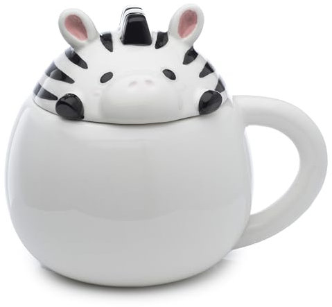 Puckator Mug avec Couvercle Adoramals - Zèbre