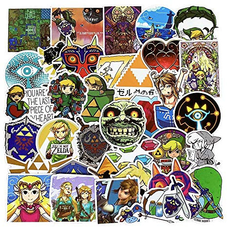 100 Stück The Legend of Zelda Aufkleber für Kinder Jungen Teenager Vinyl Gaming Aufkleber für Laptop Wasserflaschen Hydroflask Skateboard Fahrrad Schutzhelm Sammelalbum Schlafzimmerwand