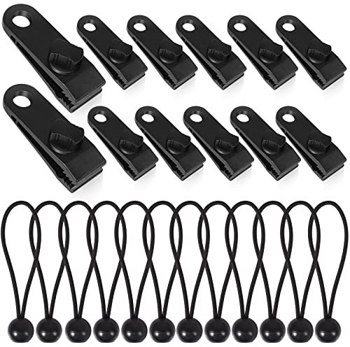 24 PCS Tarp Clips Heavy Duty Lock Grip Awning Clips,Tarp Clamps Shark Tarp Fasteners,Tent Clips Pool Awning Cover Bungee Cord Clip Tarp Tie Down for Awnings Camping Caravan Canopies