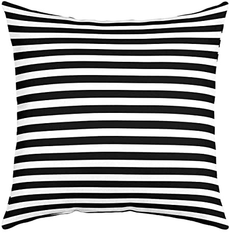 Gestreifter Überwurf Kissenbezug 45 x 45 Cm Schwarz Weiß Streifen Kissenbezug Kinder Jungen Mädchen Damen Herren Bauernhaus Stripes Kissenbezug Moderne Geometrische Linien Abstrakter Gothic Deko