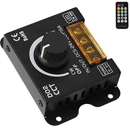 LED Light Strip Dimmer, 2 Channel DC 5V-24V Light Dimmer for Bar for Home
