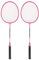 Raquette de Badminton Lot de 2 Raquettes de Badminton Professionnelles en Alliage de Fer Ultra-légères avec 3 Balles et Sac de Raquette pour Débutants Entraînement Sportif,766 (Rose)
